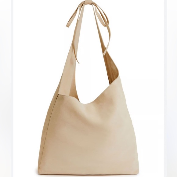 REFORMATION Oversized Vittoria Tote, Ecru Suede